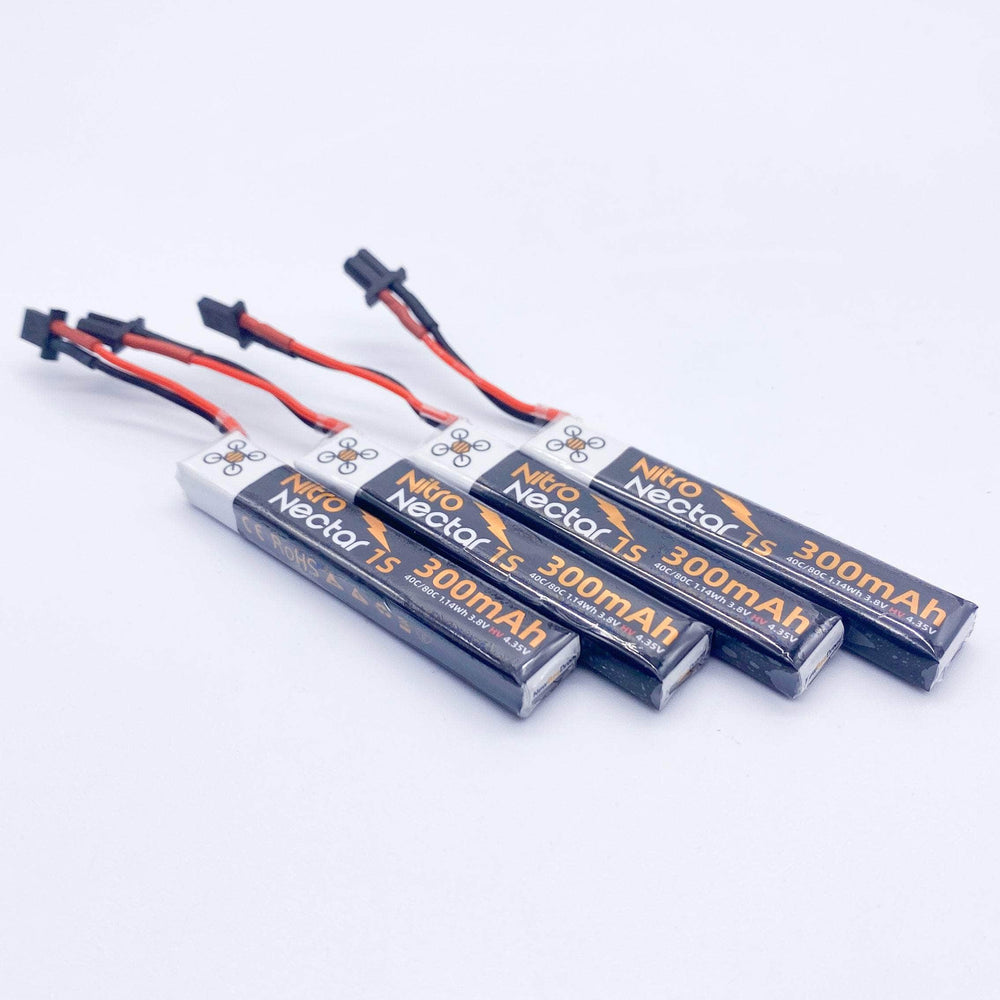 NewBeeDrone Nitro Nectar Gold 300mAh 1S HV LiPo Battery with GNB27 (4 Battery)