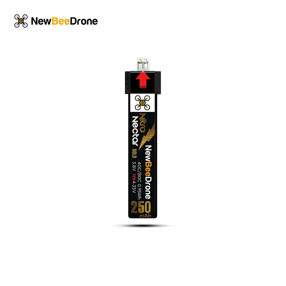 NewBeeDrone Nitro Nectar Gold 250mAh 1S HV LiPo Battery (4 Battery)