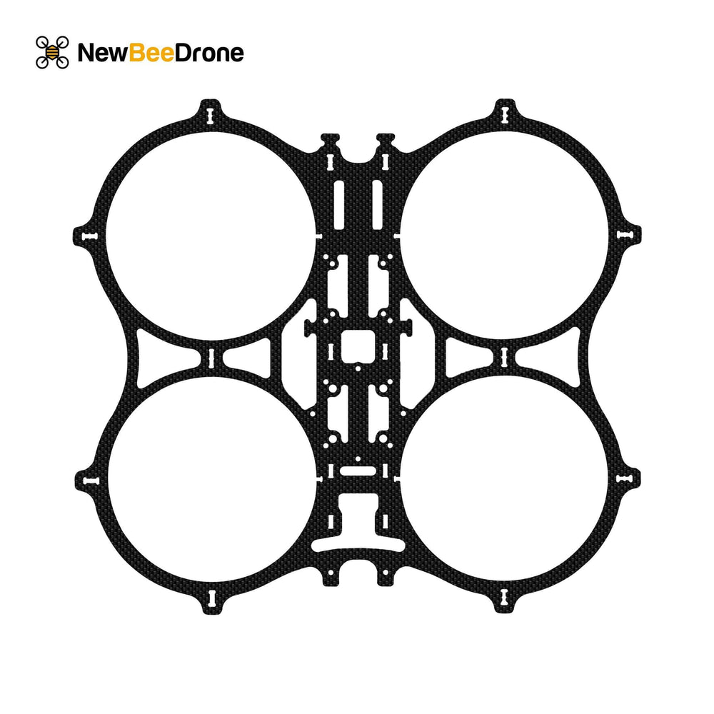 NewBeeDrone CinemAh Carbon Fiber Frame Replacement Parts  - Main Plate, Side Plates, Motor Mounts, Etc.