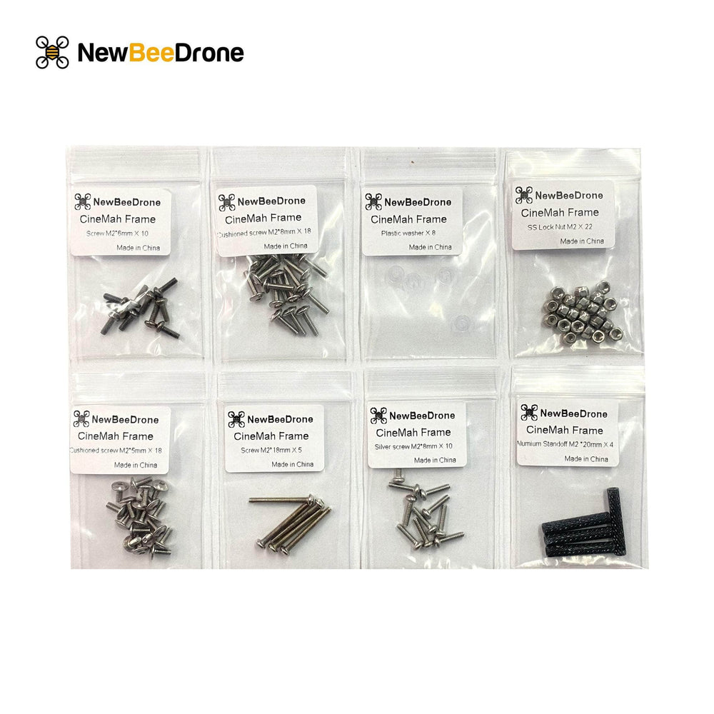 NewBeeDrone CinemAh Carbon Fiber Frame Replacement Parts  - Main Plate, Side Plates, Motor Mounts, Etc.