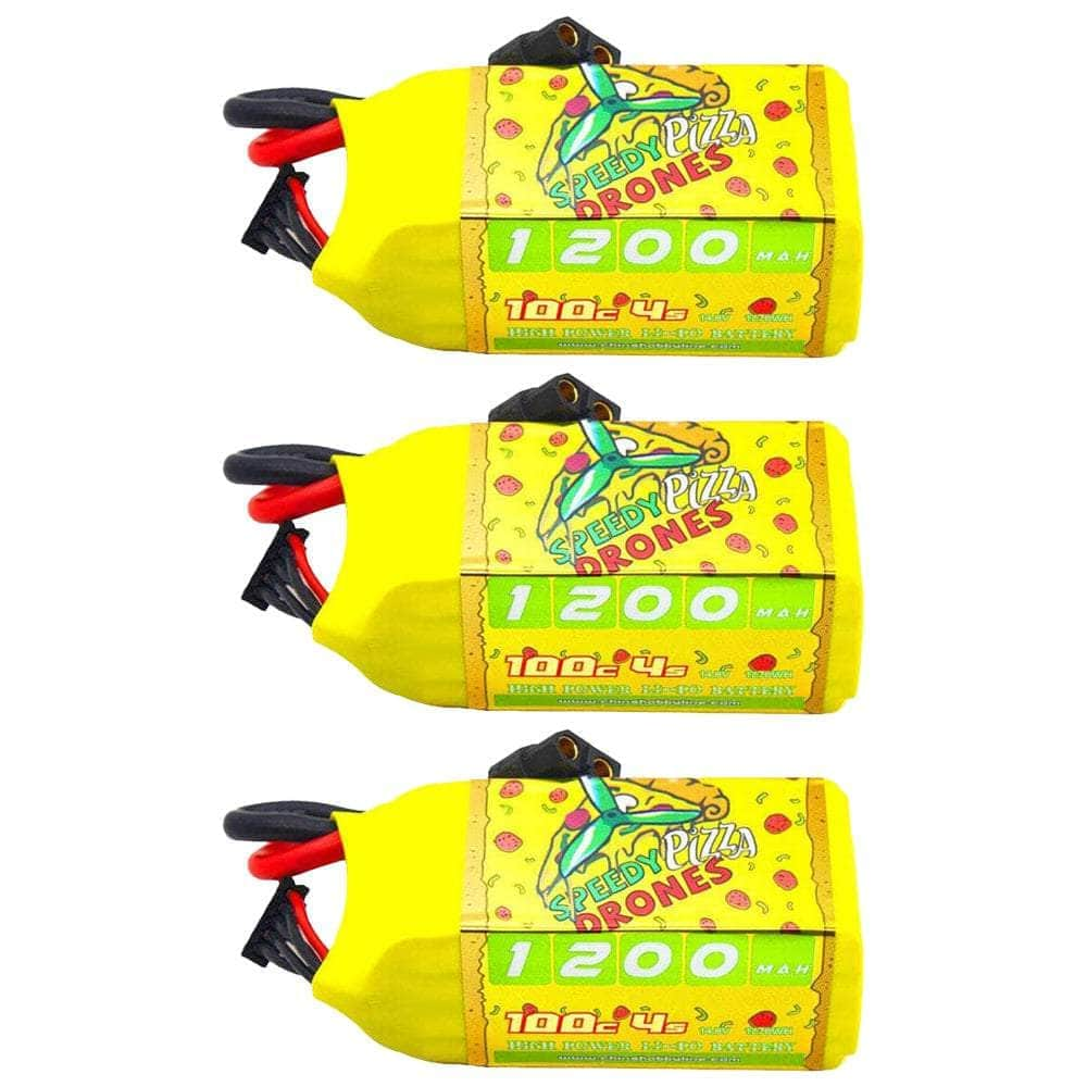 3 PACK of CNHL SpeedyPizza 14.8V 4S 1200mAh 100C LiPo Battery - XT60