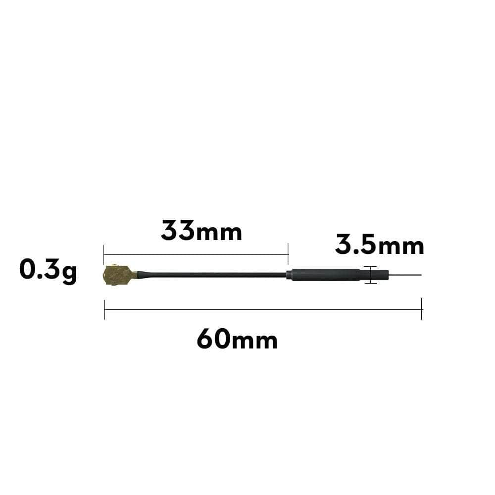 Flywoo 5.8G 3dBi Light Brass Antenna U.FL Dipole FPV Antenna 5 Pack - Linear - Choose Length