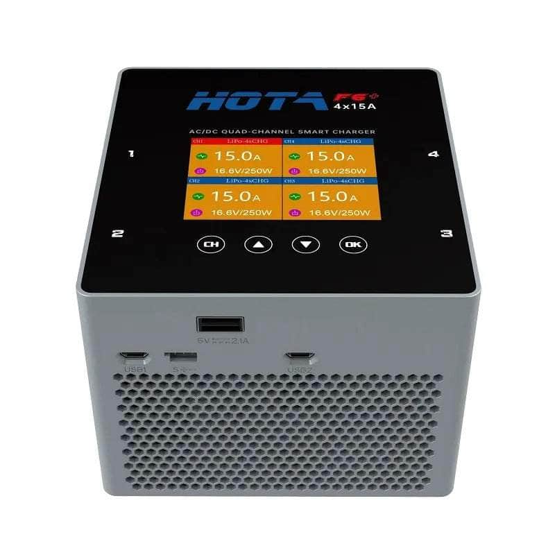 HOTA F6+ 1000W 60A 1-6S Quad Channel AC/DC Smart Charger - Grey