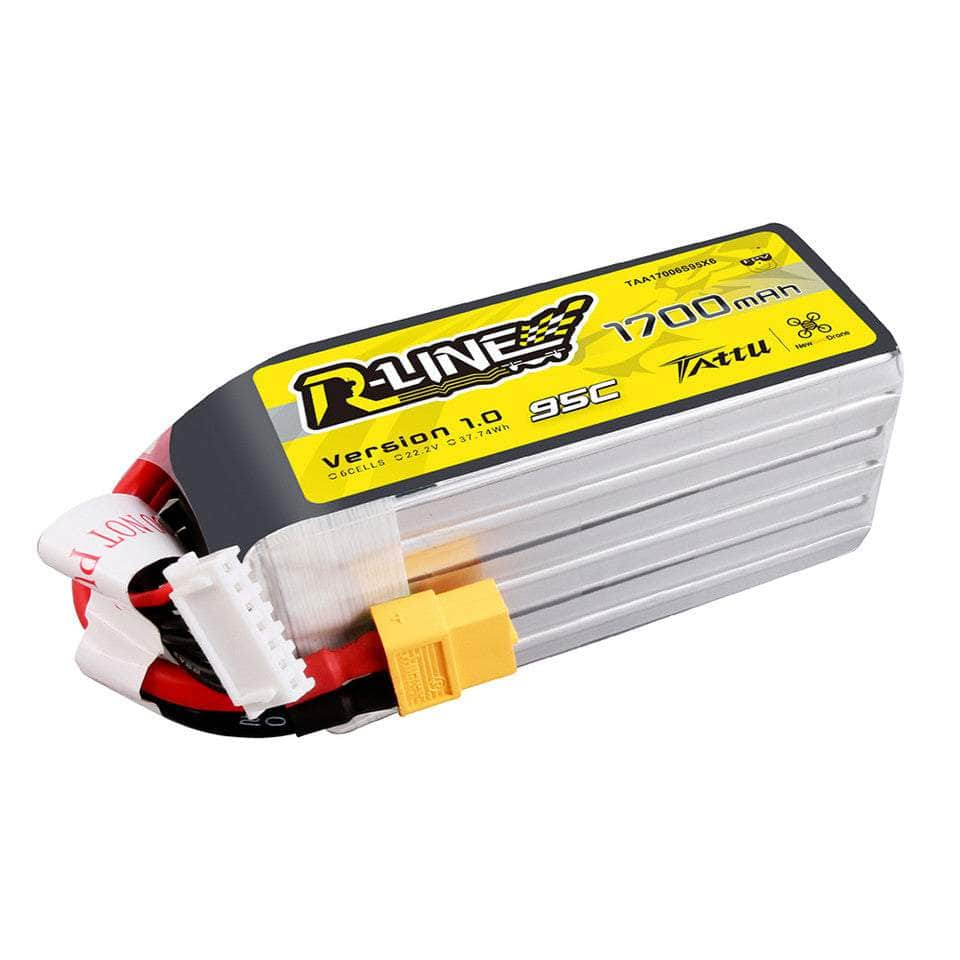 Tattu X NewBeeDrone R-Line 1700mAh 22.2V 95C 6S1P Lipo Battery Pack With XT60 Plug