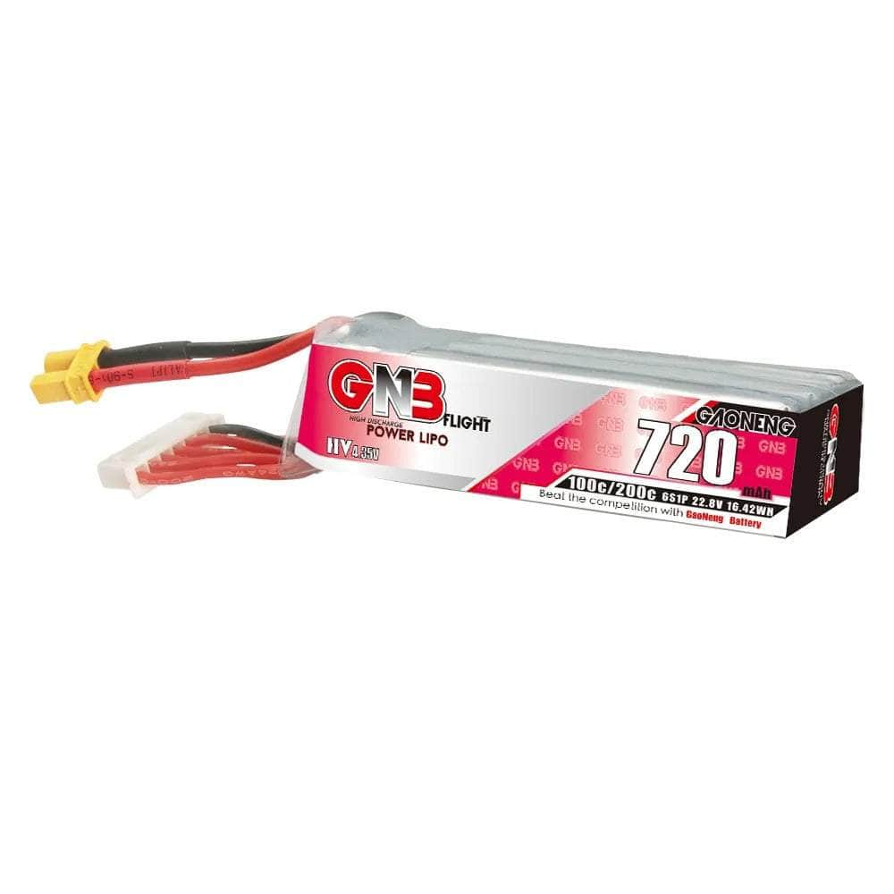 Gaoneng GNB 22.8V 6S 720mAh 100C LiHV Micro Battery (Long Type) - XT30