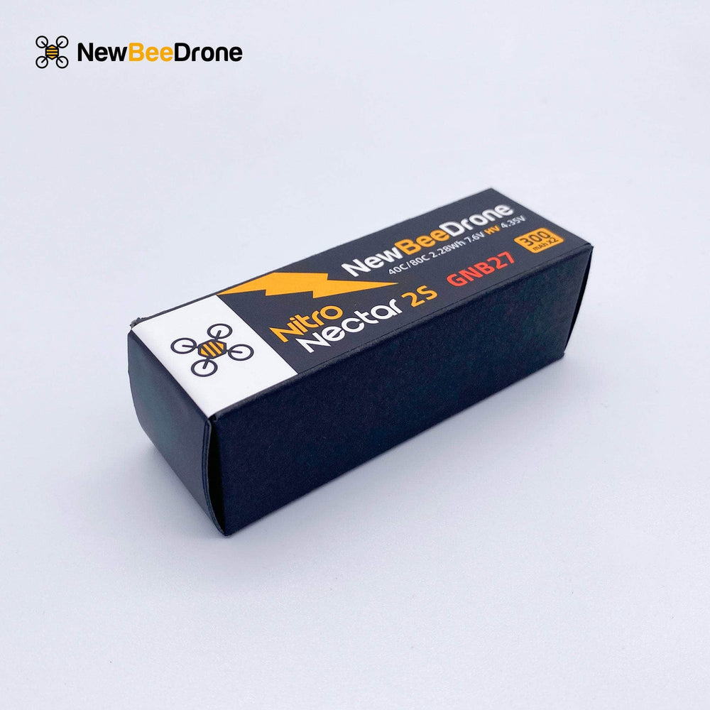 NewBeeDrone Nitro Nectar Gold 300mAh 2S HV LiPo Battery with GNB27 (2 Battery)