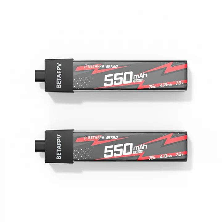 BetaFPV 7.4V 2S 550mAh 75C LiHV Whoop/Micro Battery 2 Pack - BT3.0