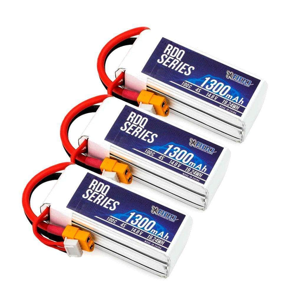 3 PACK of RDQ Series 14.8V 4S 1300mAh 100C LiPo Battery - XT60