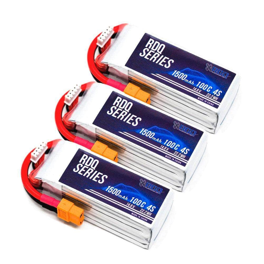 3 PACK of RDQ Series 14.8V 4S 1500mAh 100C LiPo Battery - XT60