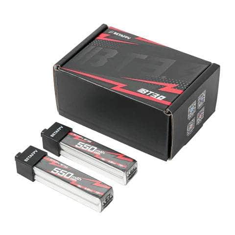 BetaFPV 7.4V 2S 550mAh 75C LiHV Whoop/Micro Battery 2 Pack - BT3.0