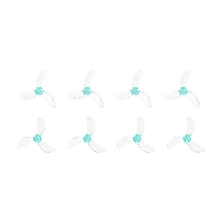 Sub250 Gemfan Pros Tri-Blade 40mm Micro/Whoop Prop 8 Pack - Teal (1.5mm Shaft)