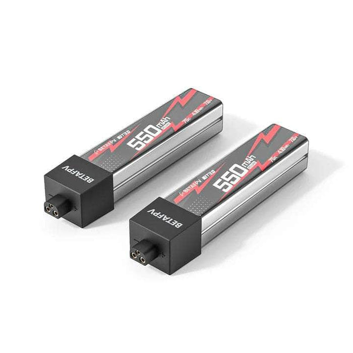 BetaFPV 7.4V 2S 550mAh 75C LiHV Whoop/Micro Battery 2 Pack - BT3.0