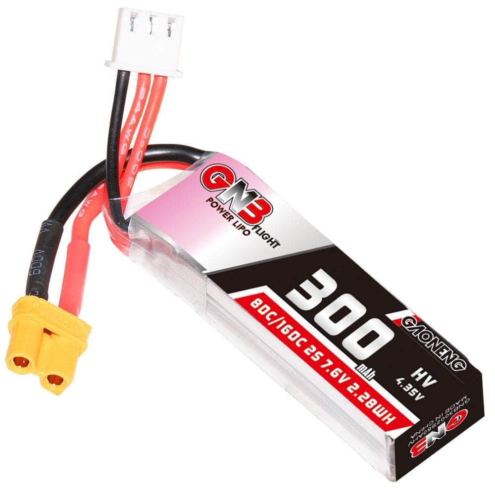 Gaoneng GNB 3.6V 2S 300mAh 80C LiHV Whoop/Micro Battery - XT30