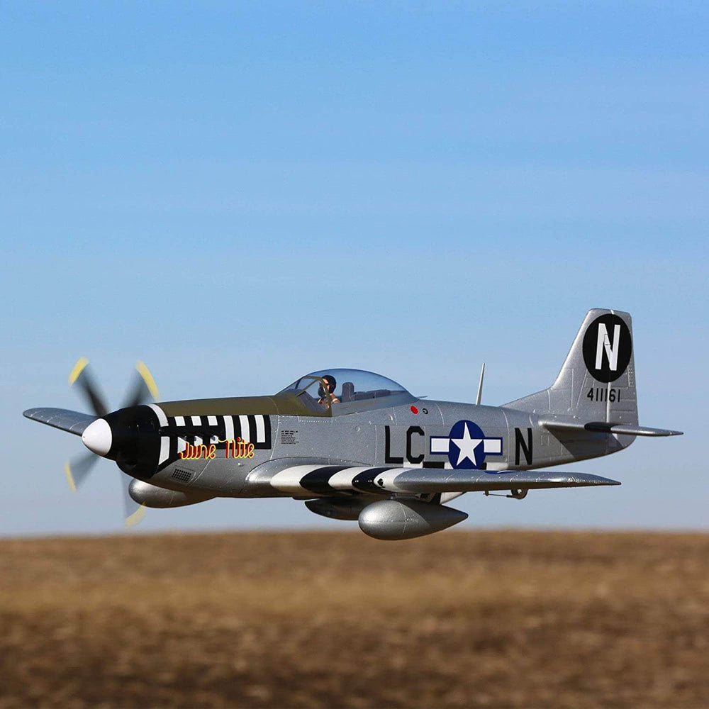 E-flite RC Airplane P-51D Mustang 1.2m BNF Basic with AS3X and Safe Select, EFL8950