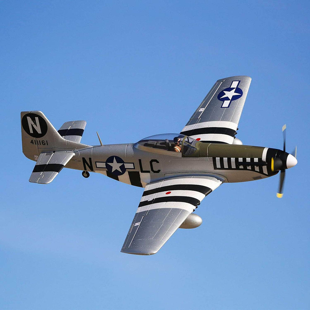 E-flite RC Airplane P-51D Mustang 1.2m BNF Basic with AS3X and Safe Select, EFL8950