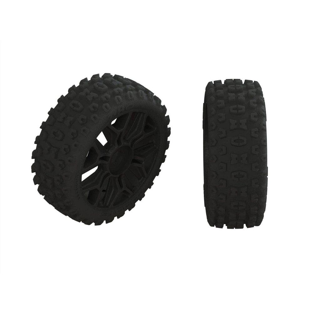 ARA550057, Arrma 2HO Pre-Mounted Tires (2)