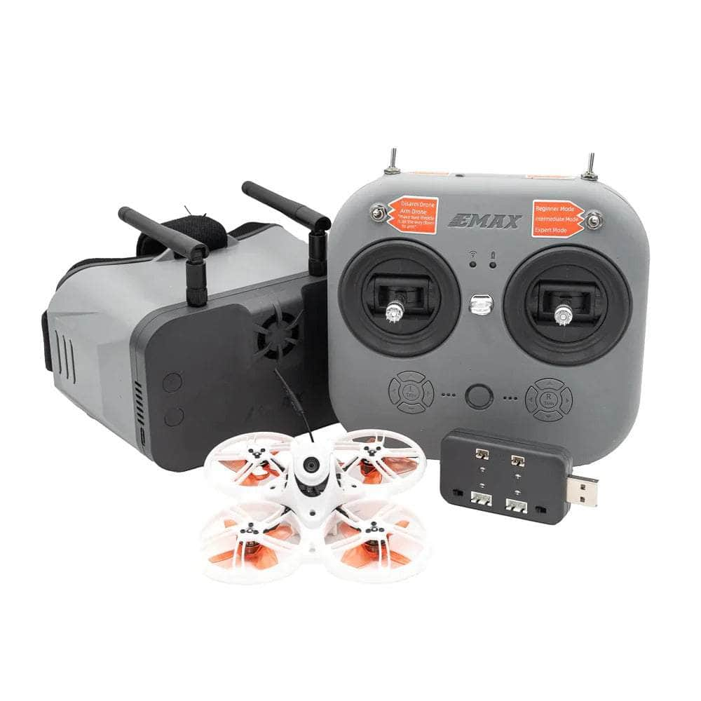 EMAX RTF Tinyhawk III Plus Whoop Ready-to-Fly ELRS 2.4GHz HDZero Kit w/ Goggles, Radio Transmitter, Batteries, Charger, and Drone