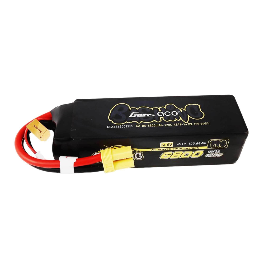 GEA4S680012E5, Gens Ace 4S Bashing Pro LiPo Battery Pack 120C (14.8V/6800mAh) w/EC5 Connector