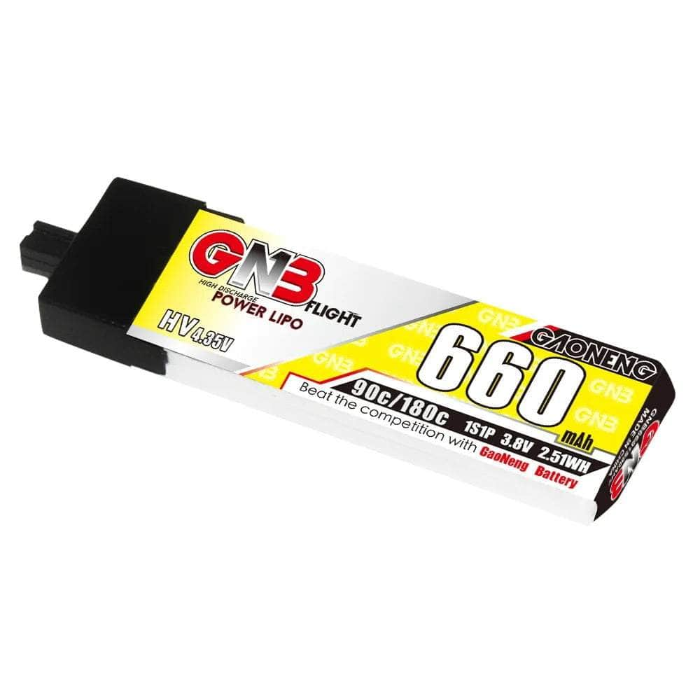 Gaoneng GNB 3.8V 1S 660mAh 90C LiHV Whoop/Micro Battery w/ Plastic Head - A30