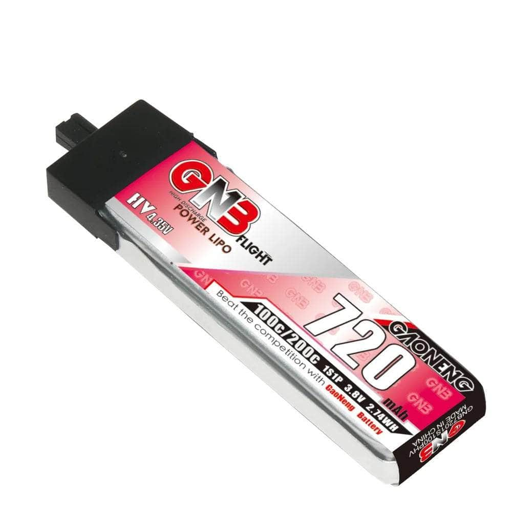 Gaoneng GNB 3.8V 1S 720mAh 100C LiHV Whoop/Micro Battery w/ Plastic Head - A30