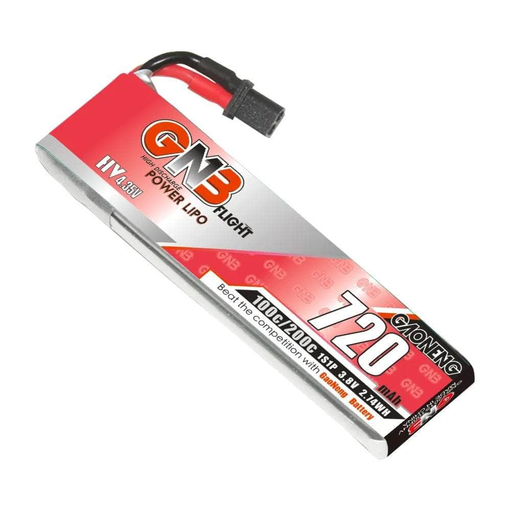 Gaoneng GNB 3.8V 1S 720mAh 100C LiHV Whoop/Micro Battery w/ Cabled - A30