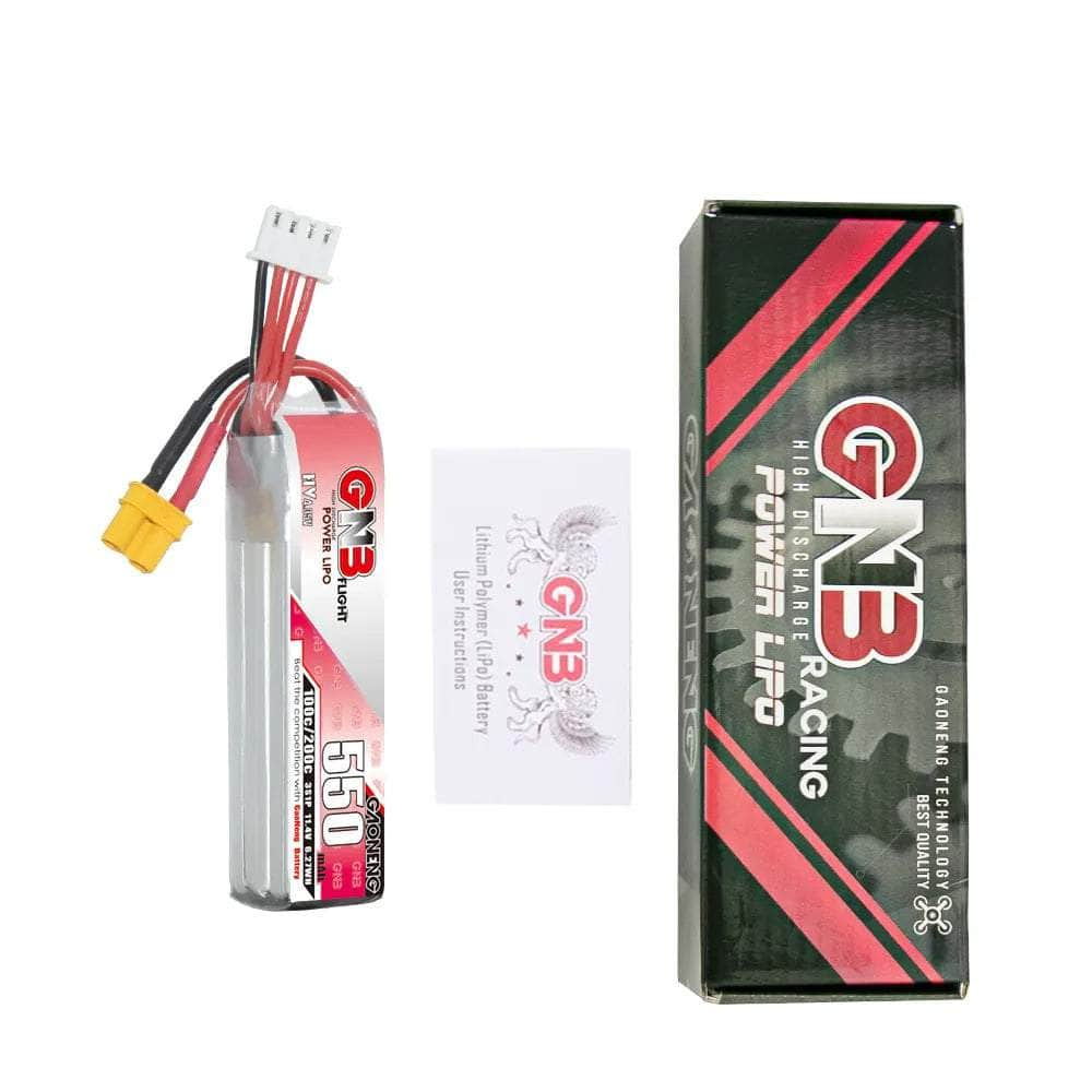 Gaoneng GNB 11.4V 3S 550mAh 100C LiHV Micro Battery (Long Type) - XT30