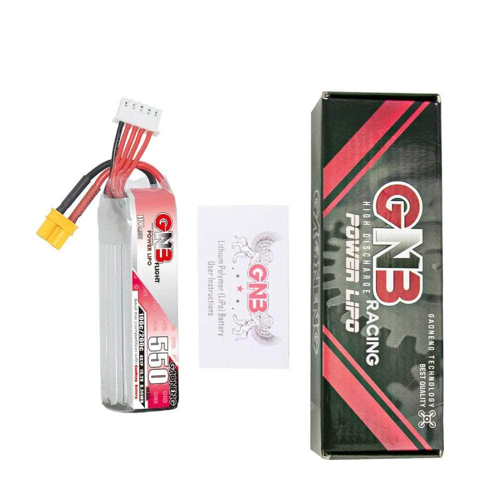 Gaoneng GNB 15.2V 4S 550mAh 100C LiHV Micro Battery (Long Type) - XT30