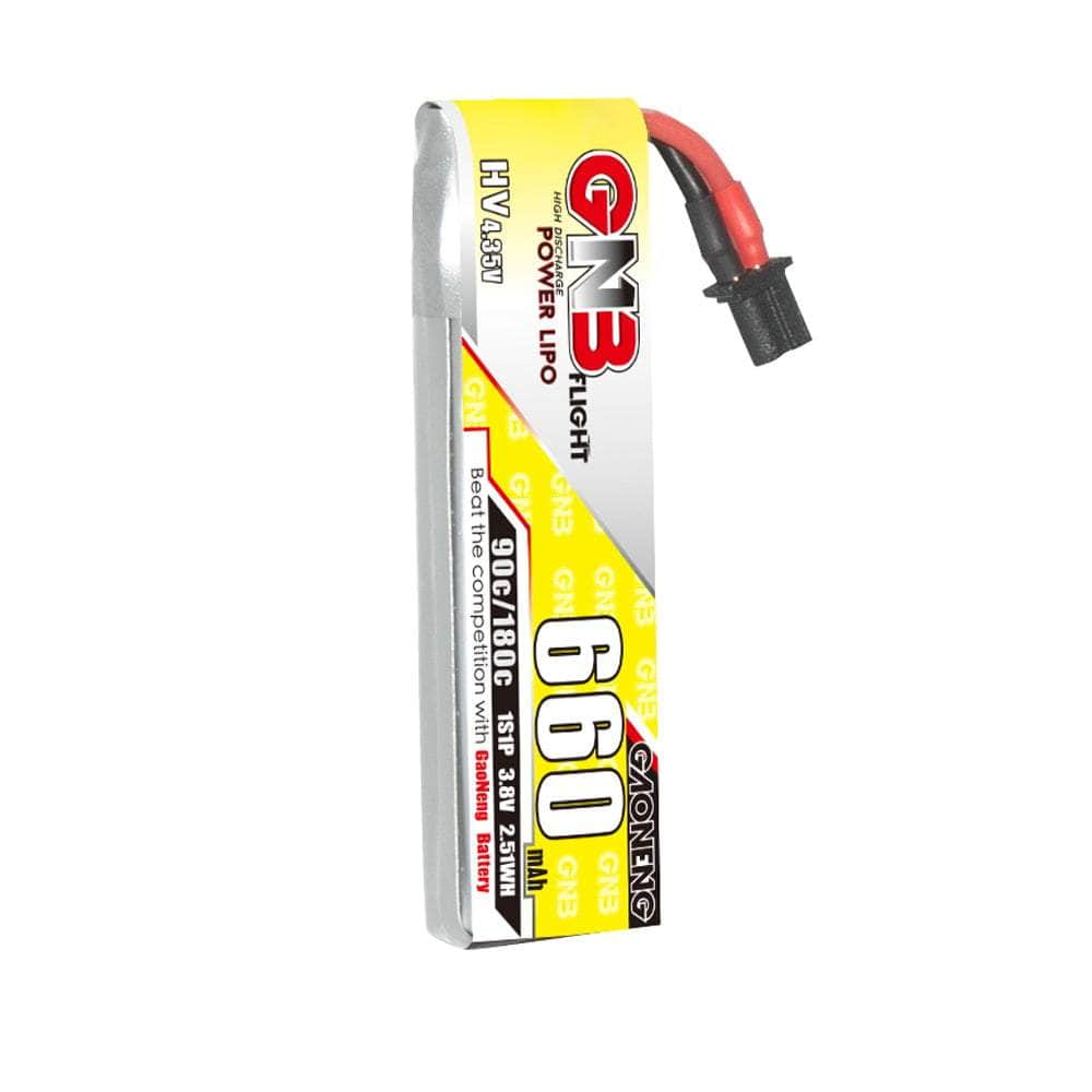 Gaoneng GNB 3.8V 1S 660mAh 90C LiHV Whoop/Micro Battery w/ Cabled - A30