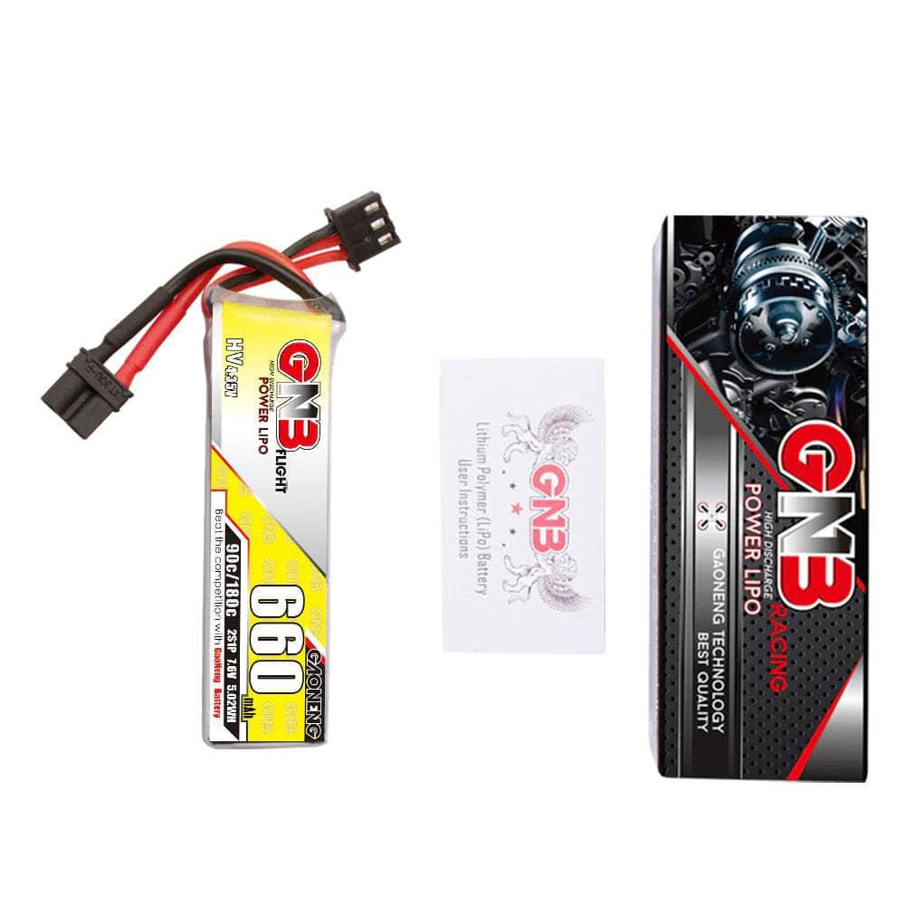 Gaoneng GNB 7.6V 2S 660mAh 90C LiHV Micro Battery (Long Type) - XT30