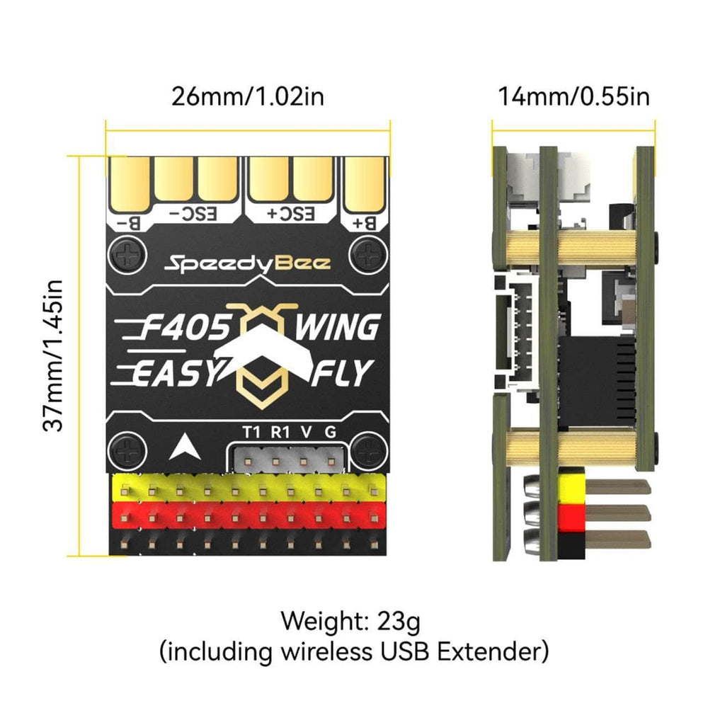 SpeedyBee F405 WING APP Mini 2-6S Fixed Wing Flight Controller