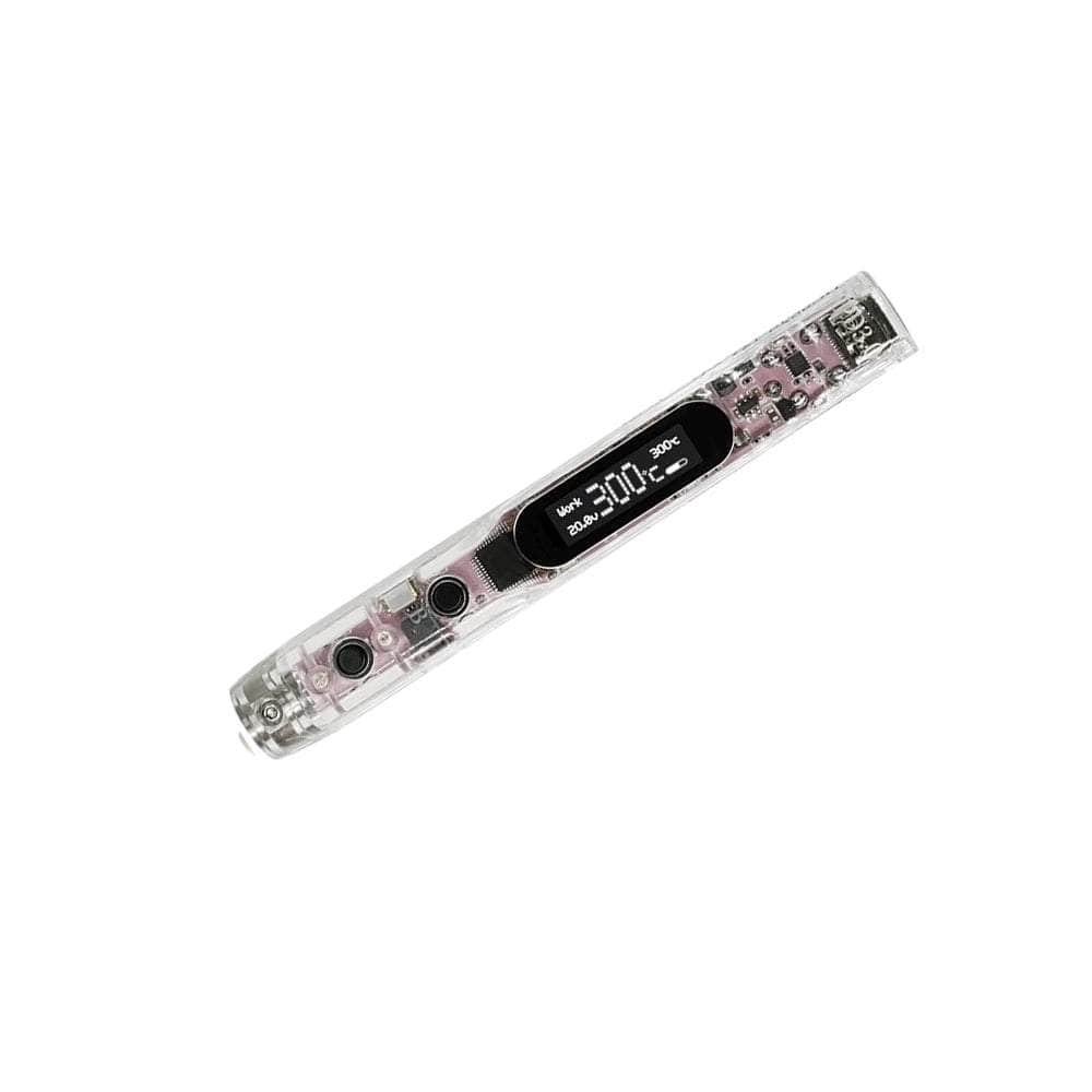 Sequre SI012 Pro Max Soldering Iron Pink PCB w/Transparent Case & LEDs  - Choose Your Tip