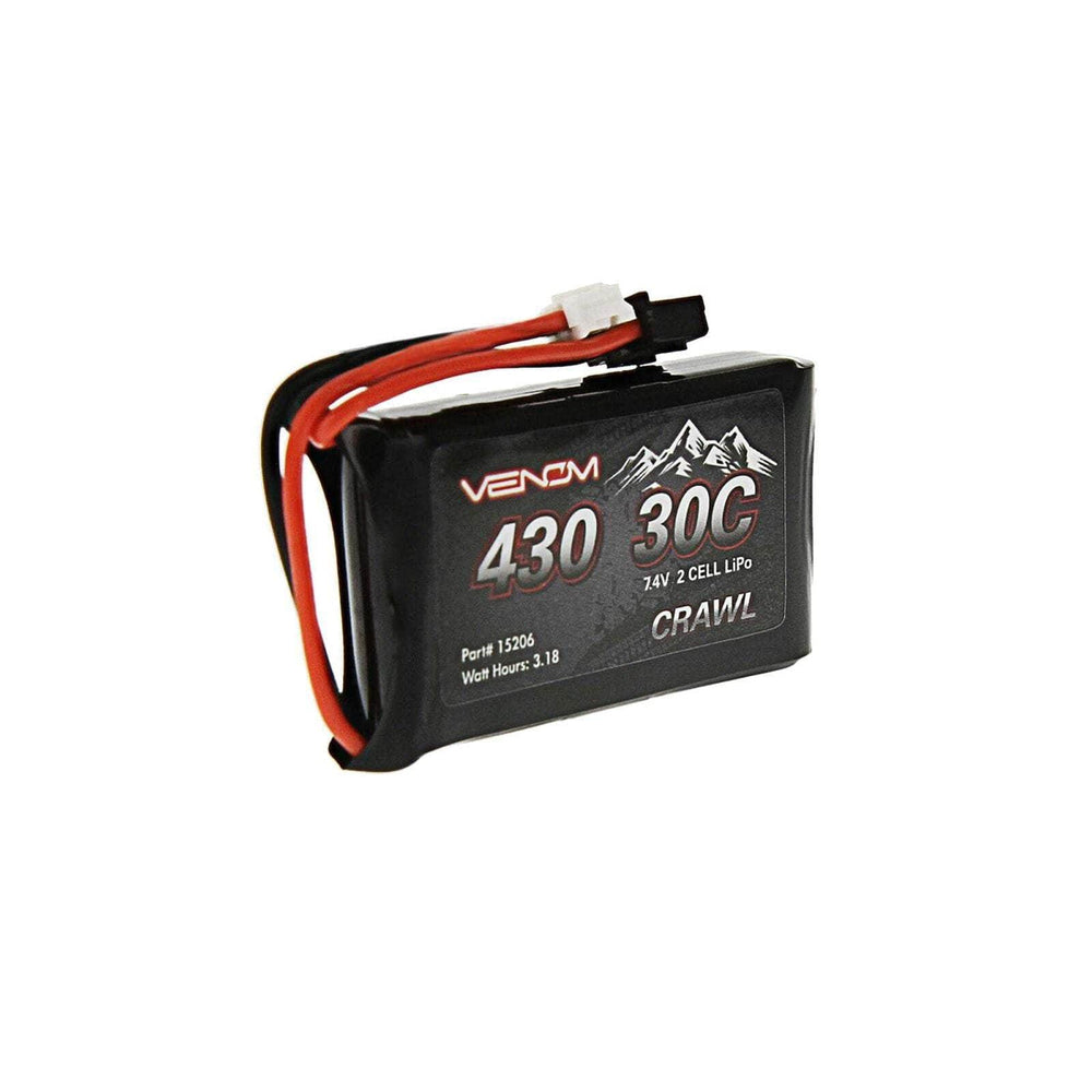 7.4V 430mAh 2S 30C LiPo Battery, JST-PH 2.0: SCX24