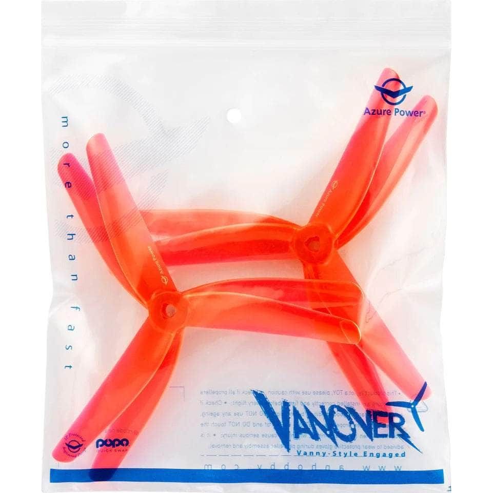 Azure Power Vanover Limited Edition 5.1x3.0x3 POPO Compatible Tri-Blade 5" Prop 4 Pack - Choose Your Color