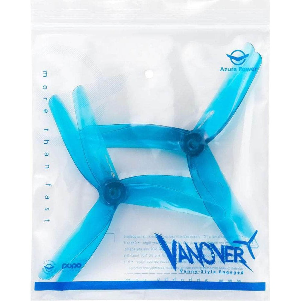 AZURE Prop Azure Power Vanover Limited Edition 5.1x3.0x3 POPO Compatible Tri-Blade 5" Prop 4 Pack - Choose Your Color