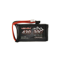 Caloosa Trains And Hobbies RC Battery 7.4V 430mAh 2S 30C LiPo Battery, JST-PH 2.0: SCX24