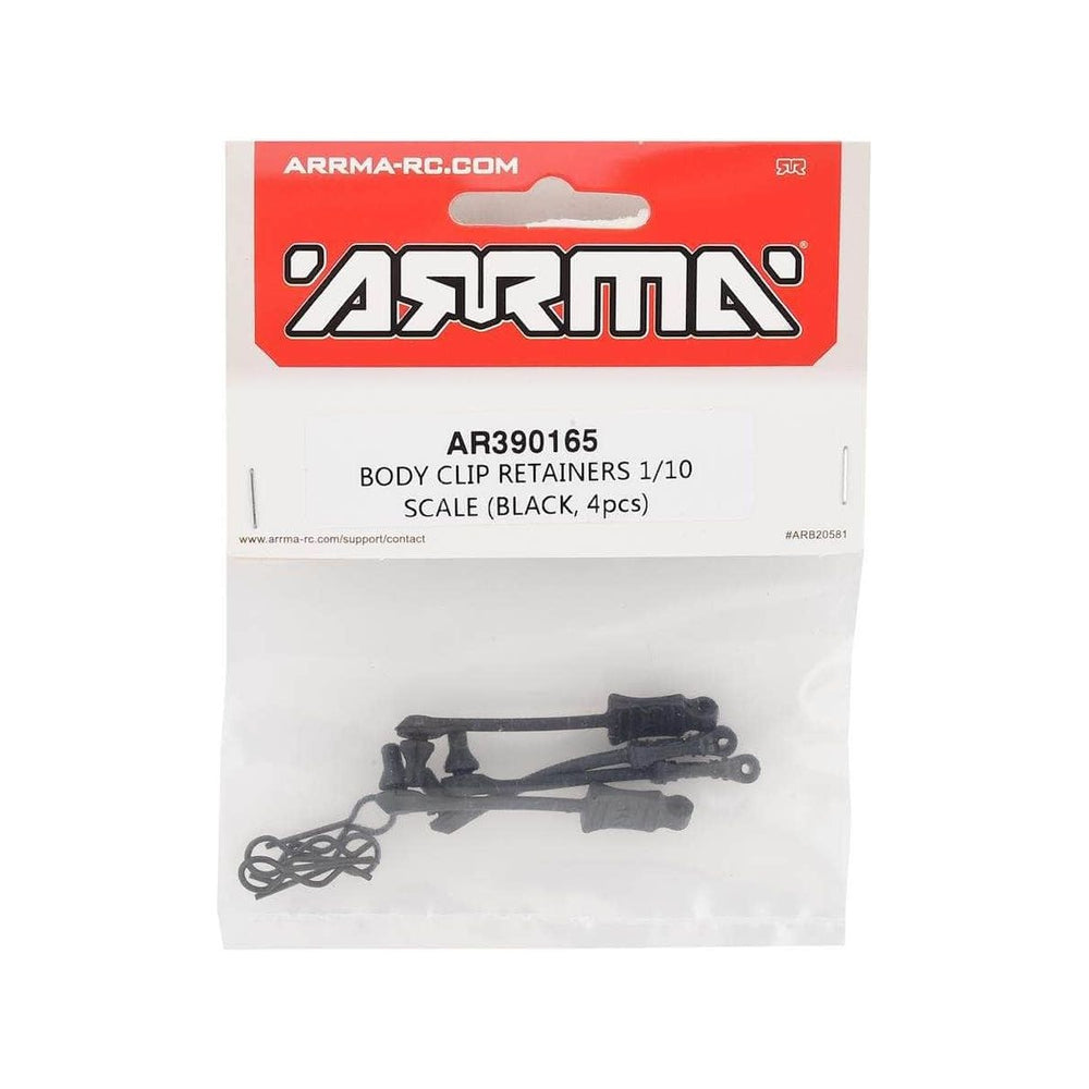 Caloosa Trains And Hobbies ARRMA Parts & Accessories ARAC3445, AR390165, Arrma 1/10 Body Clip Retainer (Black) (4)