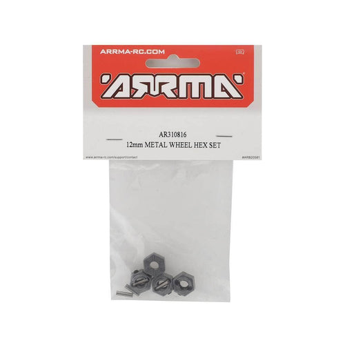 Caloosa Trains And Hobbies ARRMA Parts & Accessories ARAC9473, AR310816, Arrma 12mm Metal Wheel Hex (4)