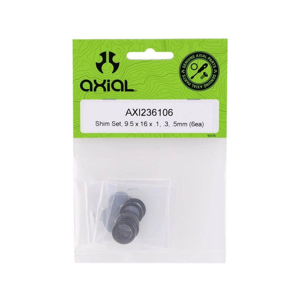 Caloosa Trains And Hobbies Axial Parts & Accessories AXI236106, Axial 9.5x16x.1/.3/.5mm Shim Set (18)