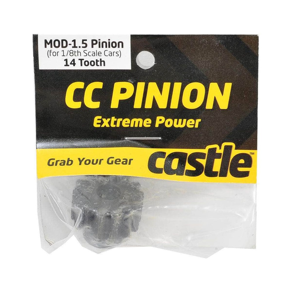 Caloosa Trains And Hobbies Castle Creations Parts & Accessories CSE010-0065-24, Castle Creations Mod 1.5 Pinion Gear w/8mm Bore (14T)