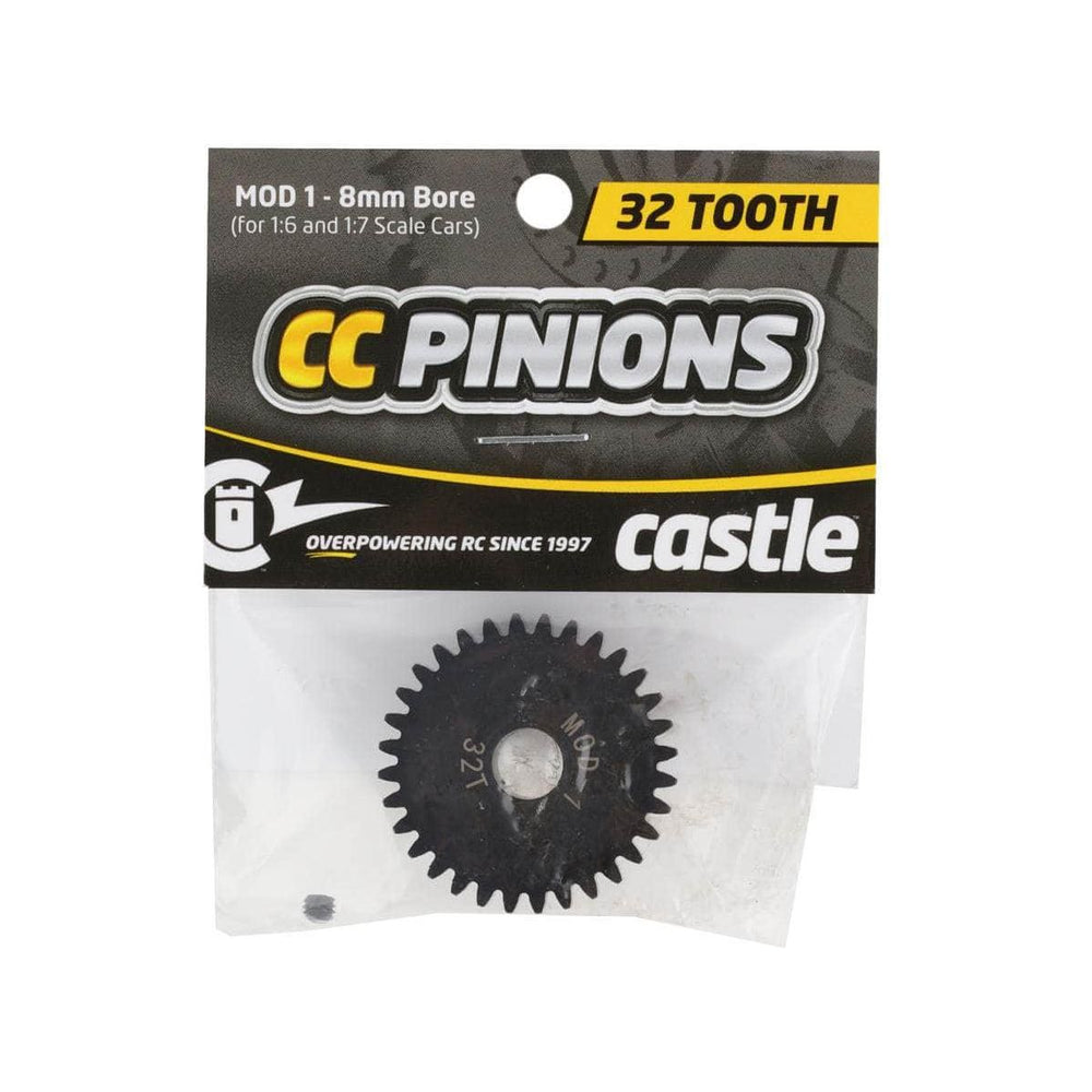 Caloosa Trains And Hobbies Castle Creations Parts & Accessories CSE010-0065-32, Castle Creations Mod 1 Pinion Gear w/8mm Bore (32T)