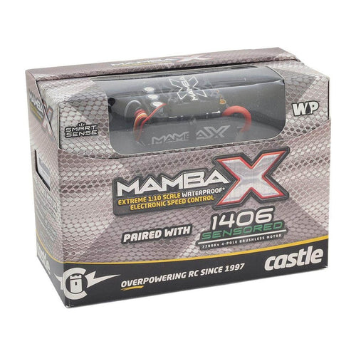 Caloosa Trains And Hobbies Castle Creations Parts & Accessories CSE010015504, Castle Creations Mamba X 1/10 Brushless Combo w/1406 Sensored Motor (7700kV)