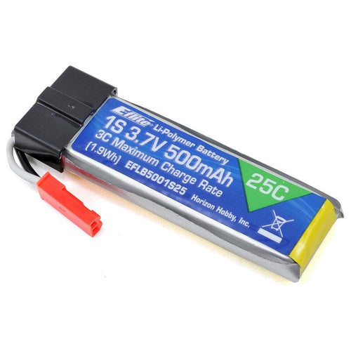 Caloosa Trains And Hobbies R/C Batteries & Chargers EFLB5001S25, E-flite 1S 25C LiPo Battery Pack (3.7V/500mAh) w/JST Connector