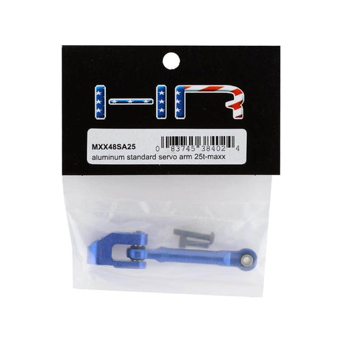 Caloosa Trains And Hobbies Hot Racing Parts & Accessories HRAMXX48SA25, Hot Racing Traxxas Maxx Aluminum Fixed Steering Link w/25T Servo Arm (Blue)