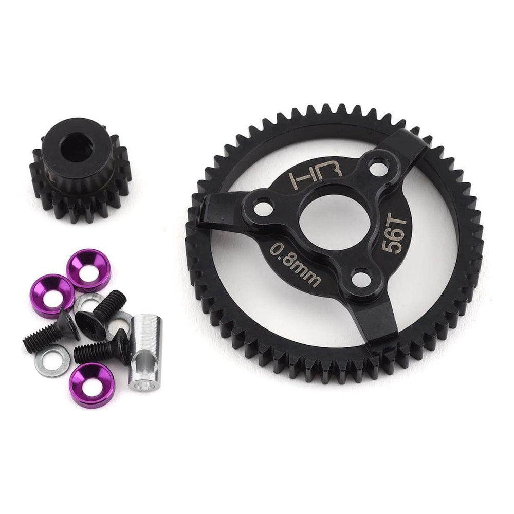 Caloosa Trains And Hobbies Hot Racing Parts & Accessories HRASTE256, Hot Racing Traxxas 32P Steel Pinion & Spur Gear Set (Purple) (18T/56T) (Slash, Rustler, Stampede, Bandit)