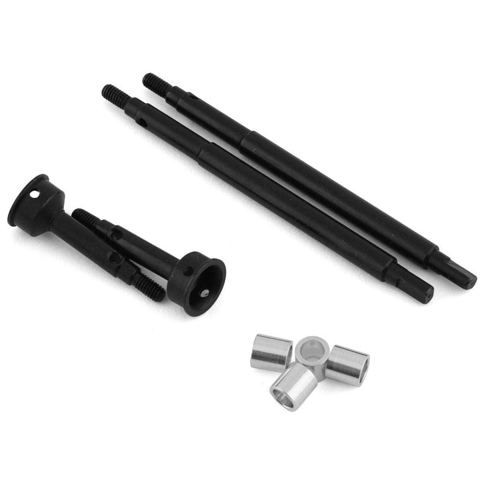 Caloosa Trains And Hobbies Hot Racing Parts & Accessories HRASTRXM39W05, Hot Racing Traxxas TRX-4M +5mm Front & Rear Hardened Steel Drive Axles