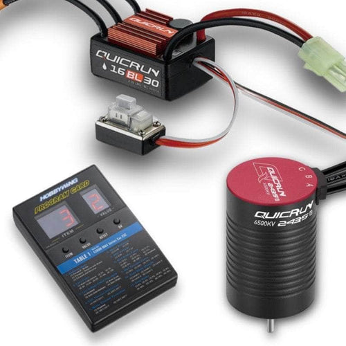 Caloosa Trains And Hobbies Hobby Wing Parts & Accessories HWA30110000B05, QUICRUN WP 16BL30 COMBO (Bundled) - ESC + QR2435 motor G3 (6500kv) + Programmer