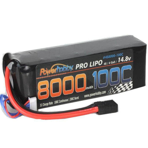 Caloosa Trains And Hobbies RC Battery PHB4S8000100CTRX, 4S 14.8V 8000MAH 100C Lipo Battery, w/ Genuine Traxxas Plug, for X-Maxx 8S