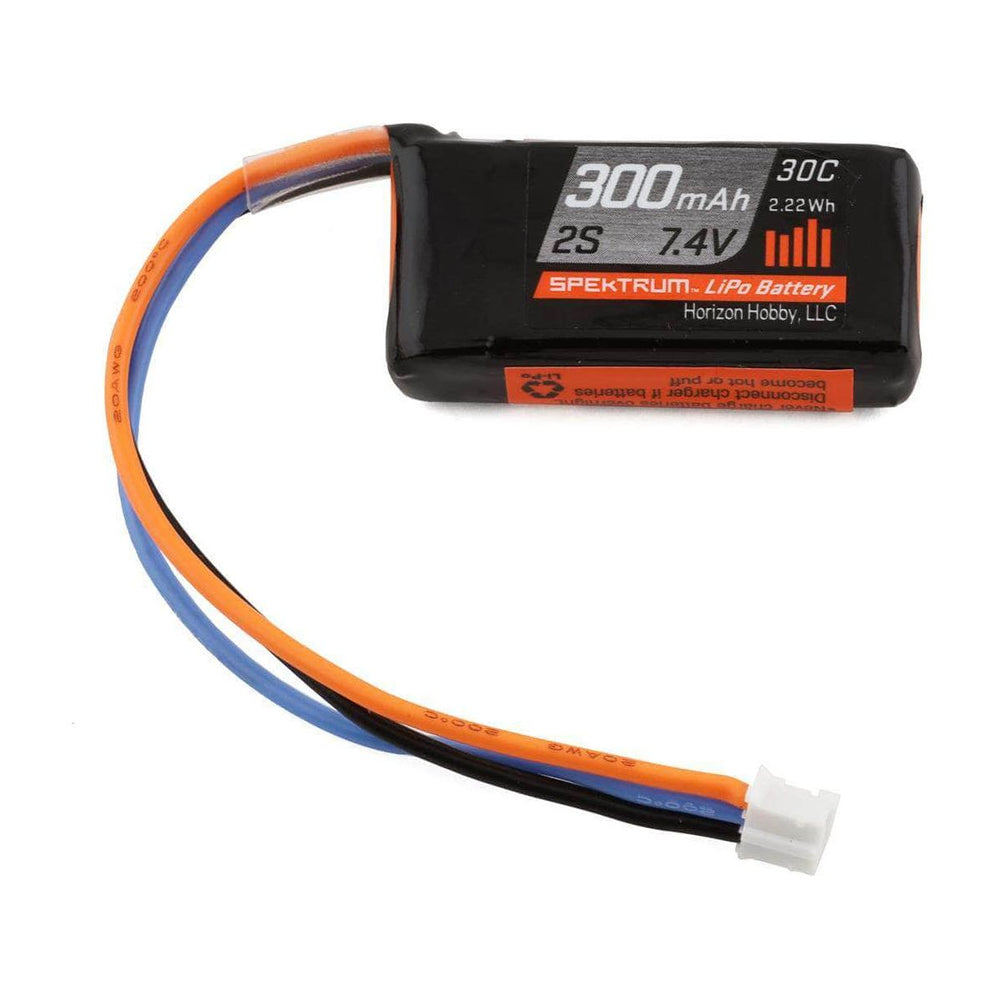 Caloosa Trains And Hobbies Spektrum Batteries & Chargers SPMX3002S30, Spektrum RC 2S 30C LiPo Battery Pack w/PH Connector (7.4V/300mAh)