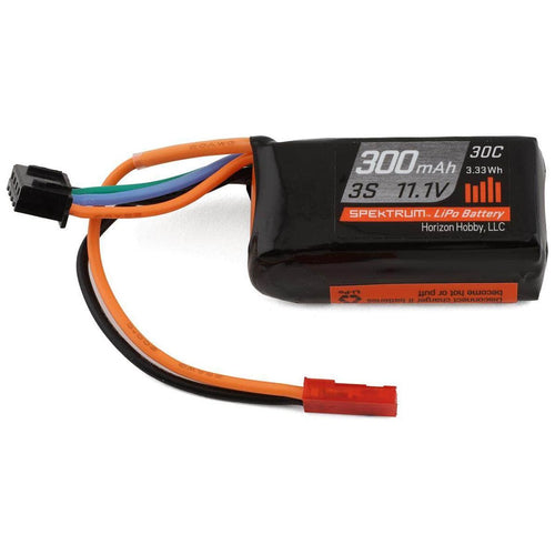 Caloosa Trains And Hobbies Spektrum Batteries & Chargers SPMX3003SJ30, Spektrum RC 3S 30C LiPo Battery Pack w/JST Connector (11.1V/300mAh)