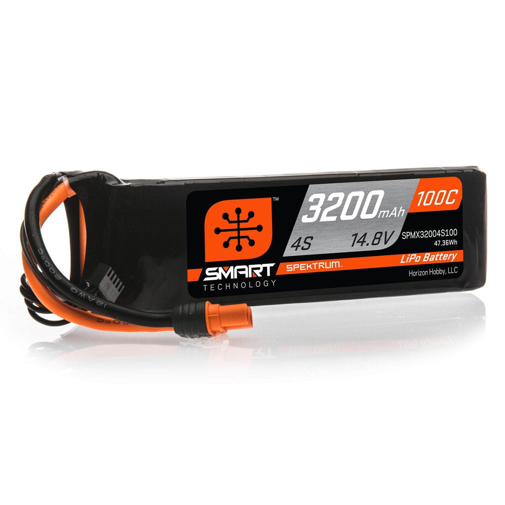 Caloosa Trains And Hobbies RC Battery SPMX32004S100, 3200mAh 4S 14.8V 100C Smart LiPo Battery; IC3